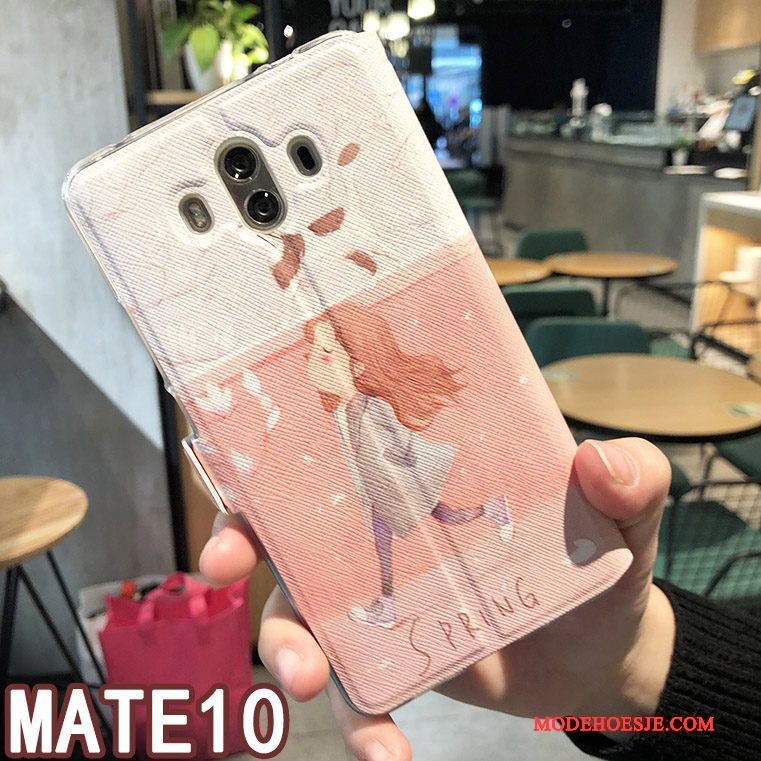 Hoesje Huawei Mate 10 Bescherming Roze Trend, Hoes Huawei Mate 10 Leer Accessoires Winterslaap