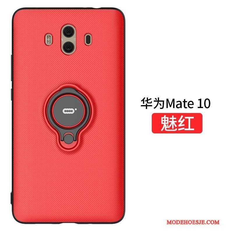 Hoesje Huawei Mate 10 Bescherming Telefoon Anti-fall, Hoes Huawei Mate 10 Ondersteuning Zwart Klittenband