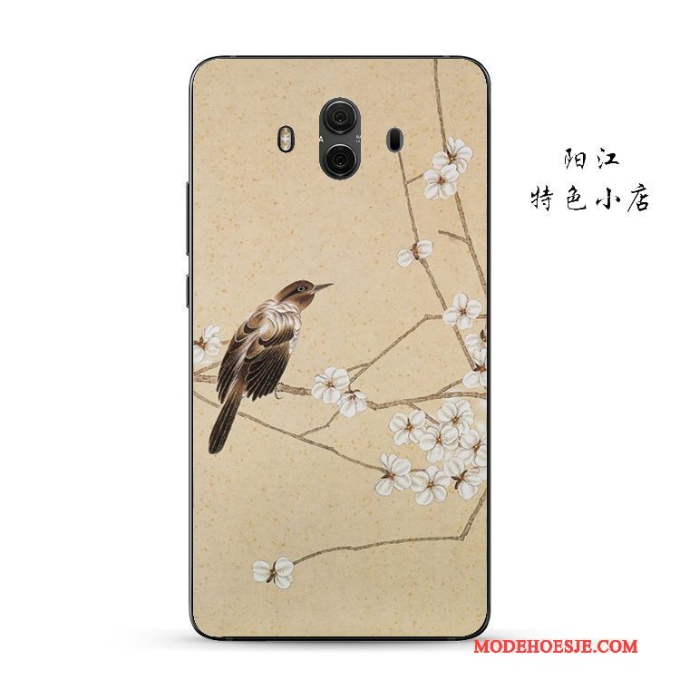 Hoesje Huawei Mate 10 Bescherming Telefoon Anti-fall, Hoes Huawei Mate 10 Vintage Roze Chinese Stijl