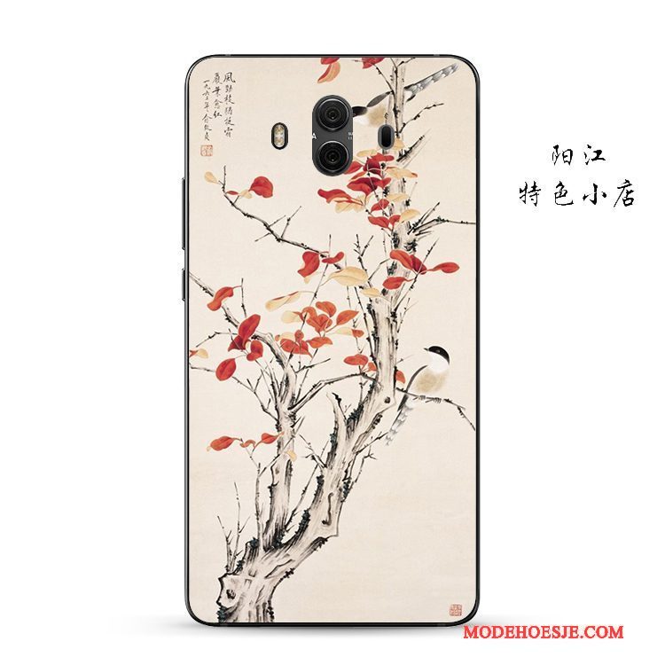 Hoesje Huawei Mate 10 Bescherming Telefoon Anti-fall, Hoes Huawei Mate 10 Vintage Roze Chinese Stijl