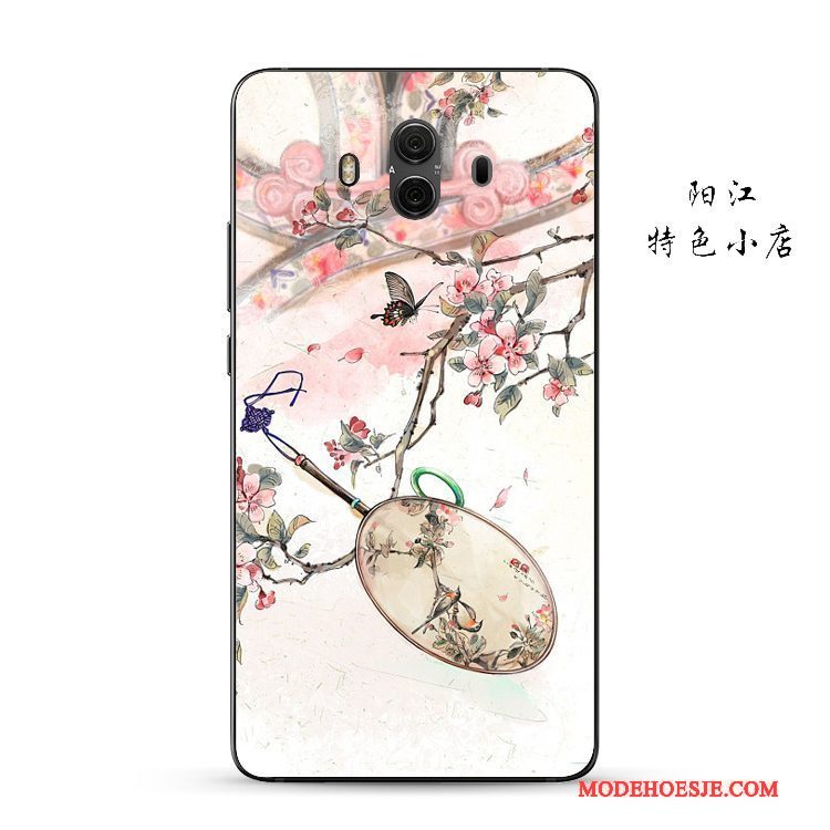 Hoesje Huawei Mate 10 Bescherming Telefoon Anti-fall, Hoes Huawei Mate 10 Vintage Roze Chinese Stijl