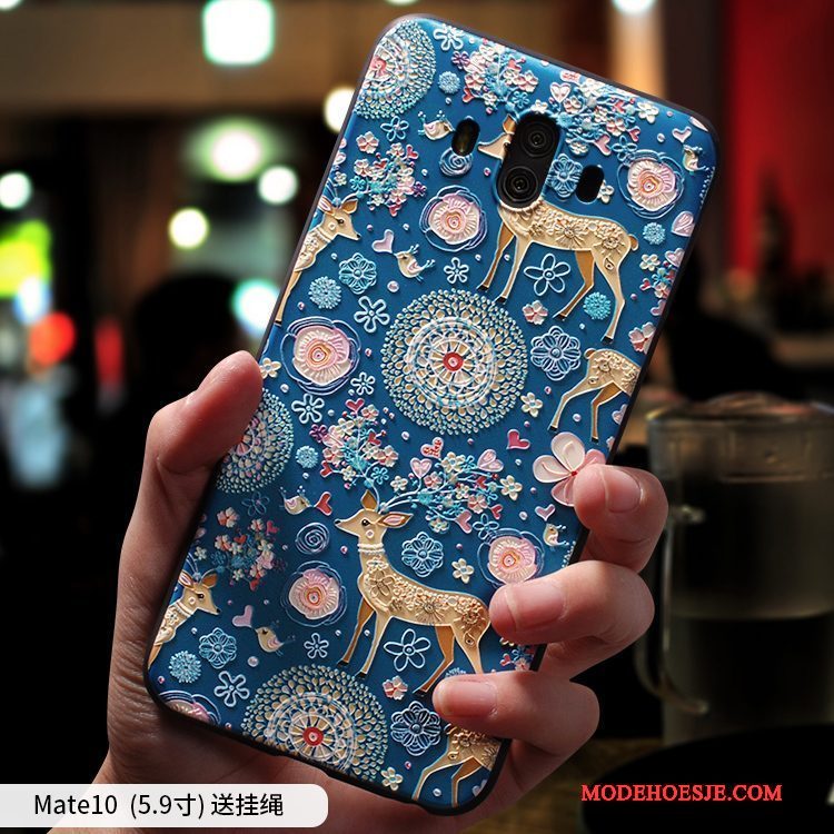 Hoesje Huawei Mate 10 Kleur Trend Anti-fall, Hoes Huawei Mate 10 Siliconen Persoonlijktelefoon