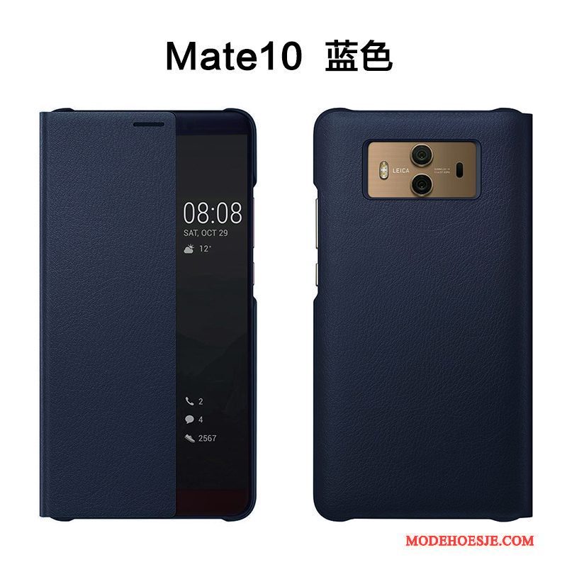 Hoesje Huawei Mate 10 Leer Anti-fall Goud, Hoes Huawei Mate 10 Folio Telefoon