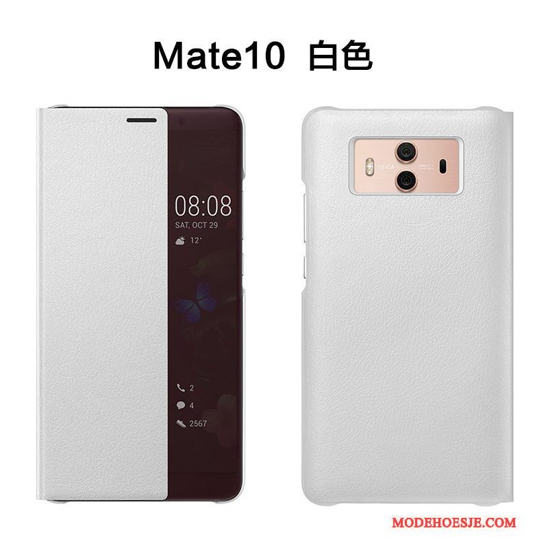 Hoesje Huawei Mate 10 Leer Anti-fall Goud, Hoes Huawei Mate 10 Folio Telefoon