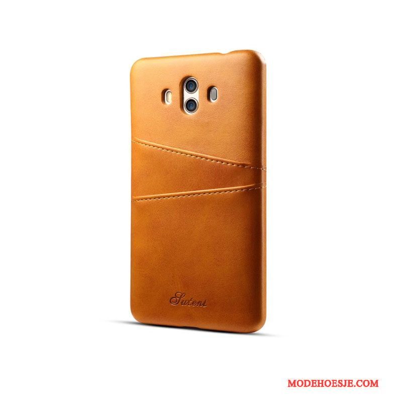 Hoesje Huawei Mate 10 Leer Kaarttelefoon, Hoes Huawei Mate 10 Bescherming Anti-fall Trend