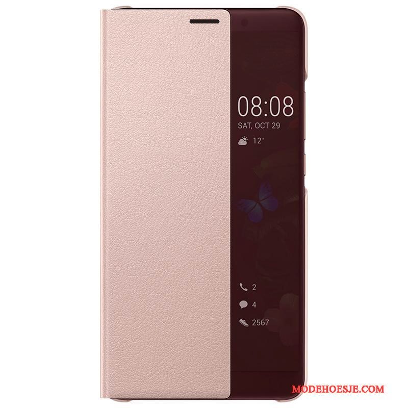 Hoesje Huawei Mate 10 Leer Telefoon Zwart, Hoes Huawei Mate 10 Folio