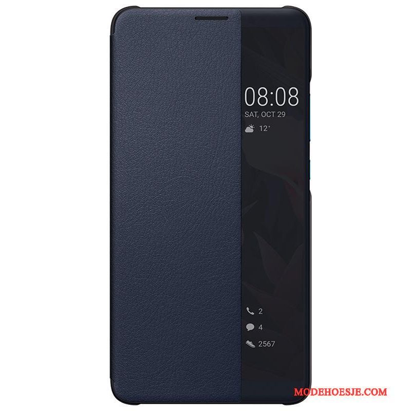 Hoesje Huawei Mate 10 Leer Telefoon Zwart, Hoes Huawei Mate 10 Folio