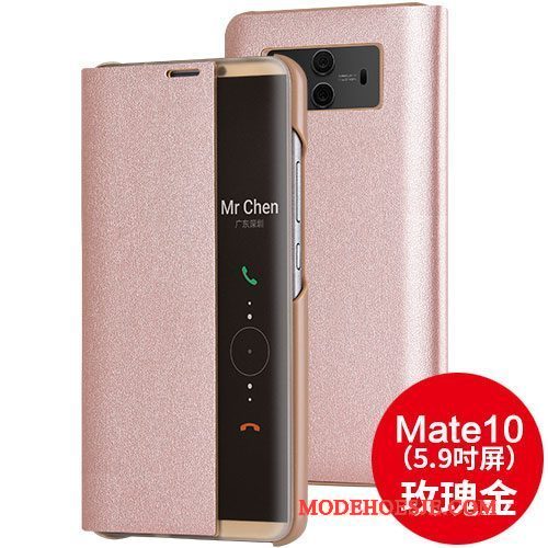 Hoesje Huawei Mate 10 Leer Telefoon Zwart, Hoes Huawei Mate 10 Folio