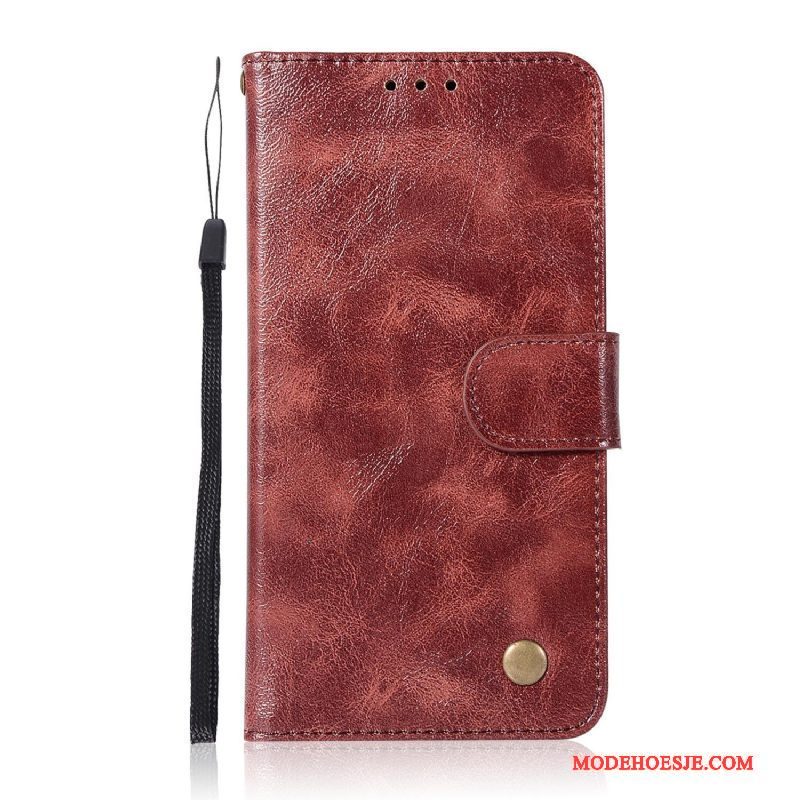 Hoesje Huawei Mate 10 Lite Folio Kaart Geel, Hoes Huawei Mate 10 Lite Vintage Effen Kleur Bedrijf