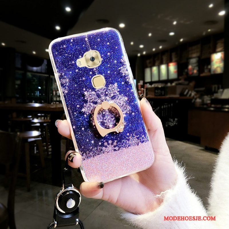 Hoesje Huawei Mate 10 Lite Siliconen Sneeuwvlok Dun, Hoes Huawei Mate 10 Lite Zakken Telefoon Blauw