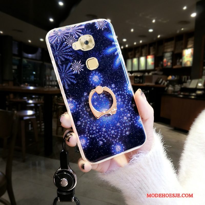 Hoesje Huawei Mate 10 Lite Siliconen Sneeuwvlok Dun, Hoes Huawei Mate 10 Lite Zakken Telefoon Blauw