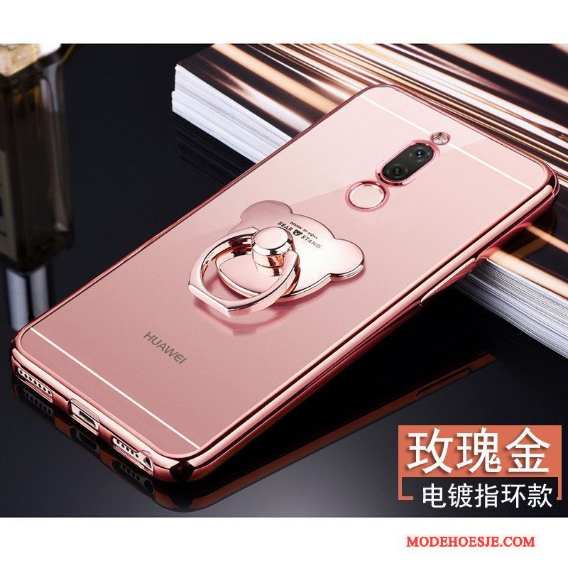 Hoesje Huawei Mate 10 Lite Siliconen Zwart Doorzichtig, Hoes Huawei Mate 10 Lite Bescherming Ring Anti-fall