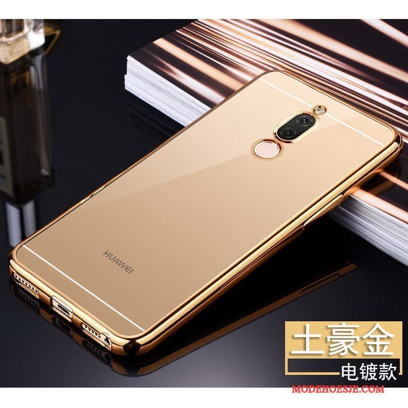 Hoesje Huawei Mate 10 Lite Siliconen Zwart Doorzichtig, Hoes Huawei Mate 10 Lite Bescherming Ring Anti-fall