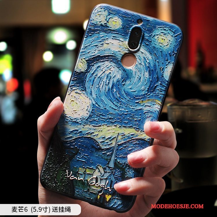 Hoesje Huawei Mate 10 Lite Zacht Groen Kunst, Hoes Huawei Mate 10 Lite Siliconen Telefoon Anti-fall