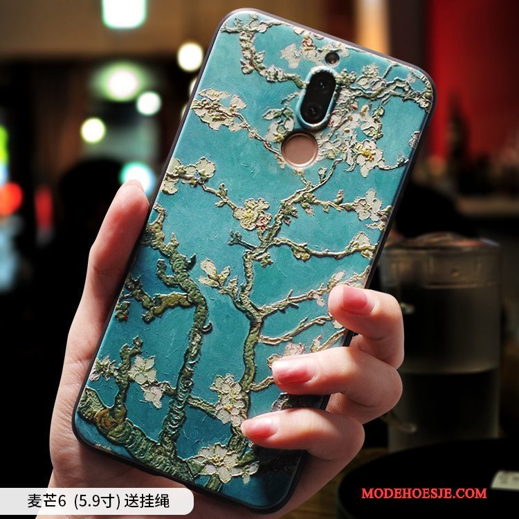 Hoesje Huawei Mate 10 Lite Zacht Groen Kunst, Hoes Huawei Mate 10 Lite Siliconen Telefoon Anti-fall