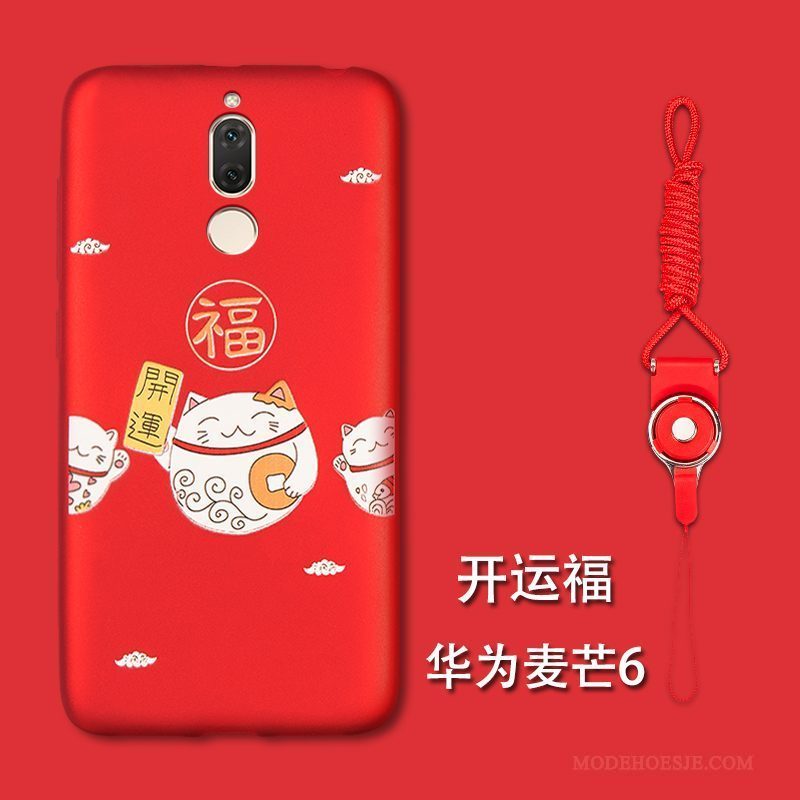 Hoesje Huawei Mate 10 Lite Zacht Persoonlijk Rood, Hoes Huawei Mate 10 Lite Siliconen Telefoon Schrobben