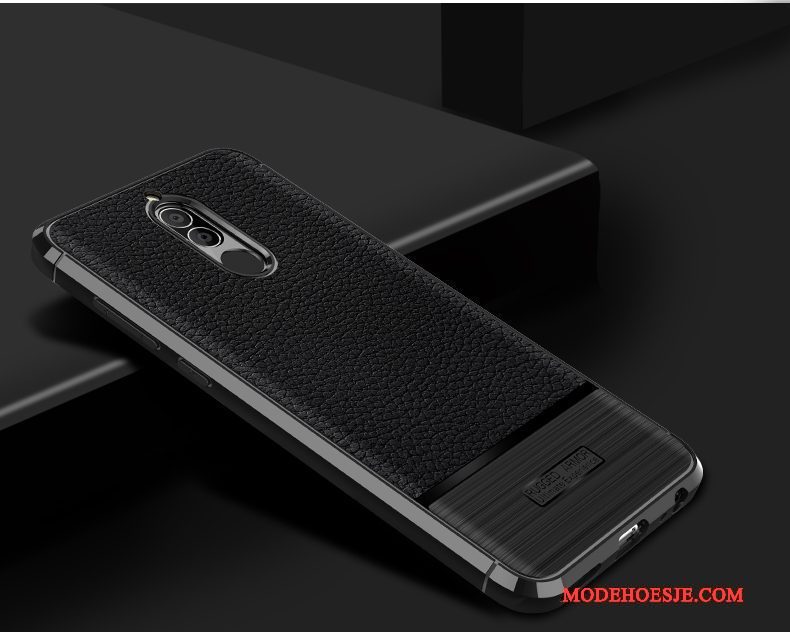 Hoesje Huawei Mate 10 Lite Zacht Telefoon Anti-fall, Hoes Huawei Mate 10 Lite Leer Zwart Patroon
