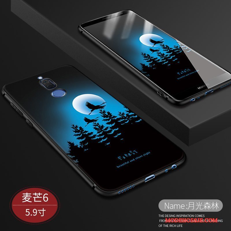 Hoesje Huawei Mate 10 Lite Zakken Schrobben Trendy Merk, Hoes Huawei Mate 10 Lite Zacht Telefoon Zwart