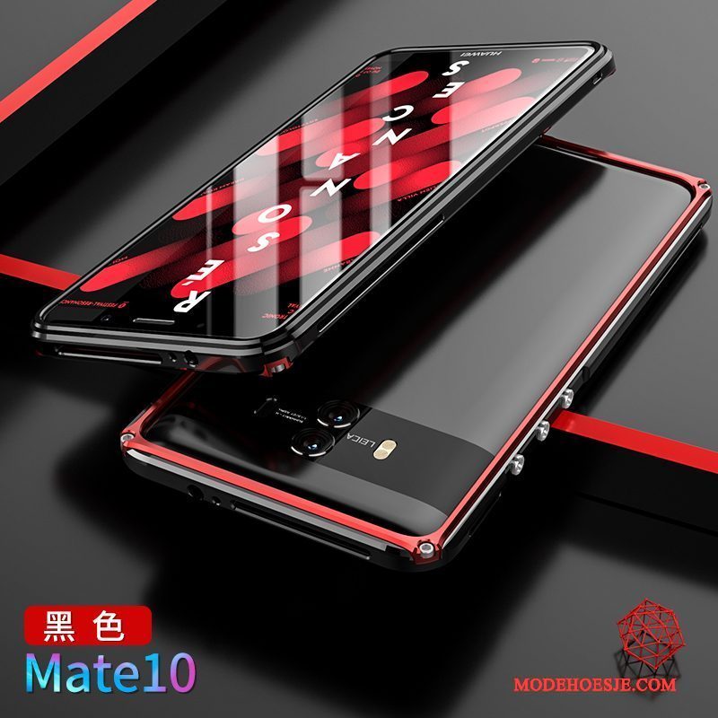 Hoesje Huawei Mate 10 Metaal Achterklep Omlijsting, Hoes Huawei Mate 10 Bescherming Telefoon Goud