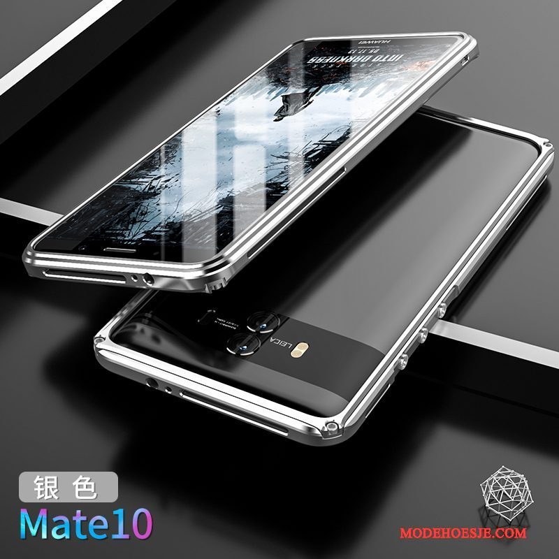 Hoesje Huawei Mate 10 Metaal Achterklep Omlijsting, Hoes Huawei Mate 10 Bescherming Telefoon Goud