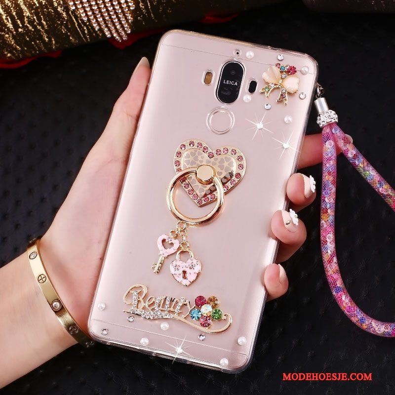 Hoesje Huawei Mate 10 Pro Bescherming Roze Ring, Hoes Huawei Mate 10 Pro Strass Trend Hanger