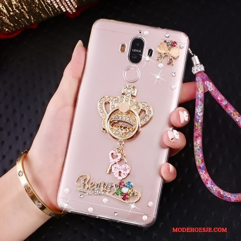 Hoesje Huawei Mate 10 Pro Bescherming Roze Ring, Hoes Huawei Mate 10 Pro Strass Trend Hanger