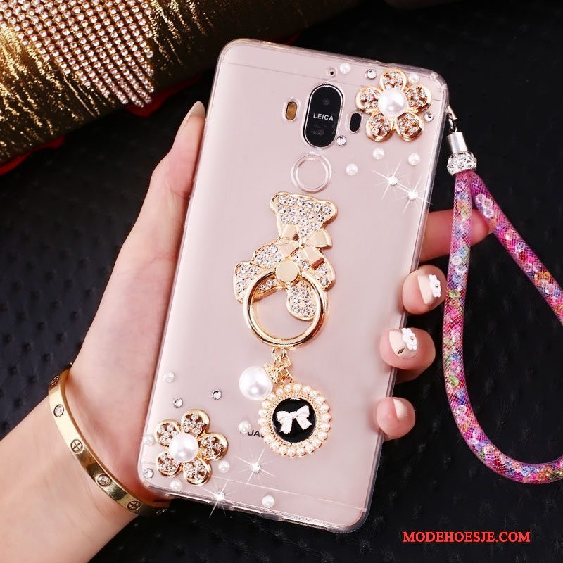 Hoesje Huawei Mate 10 Pro Bescherming Roze Ring, Hoes Huawei Mate 10 Pro Strass Trend Hanger