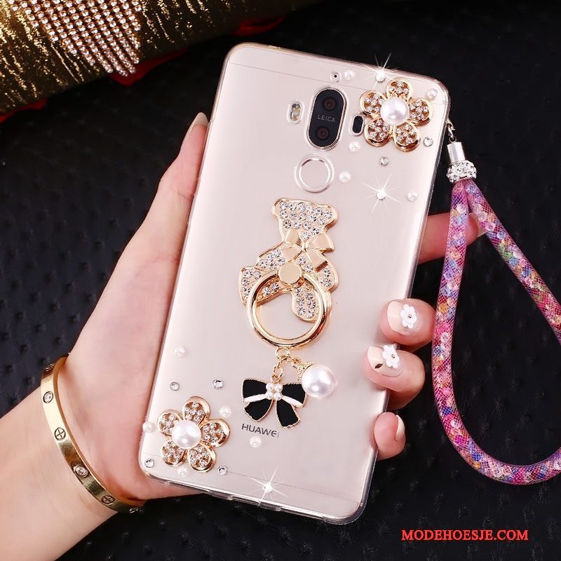 Hoesje Huawei Mate 10 Pro Bescherming Roze Ring, Hoes Huawei Mate 10 Pro Strass Trend Hanger