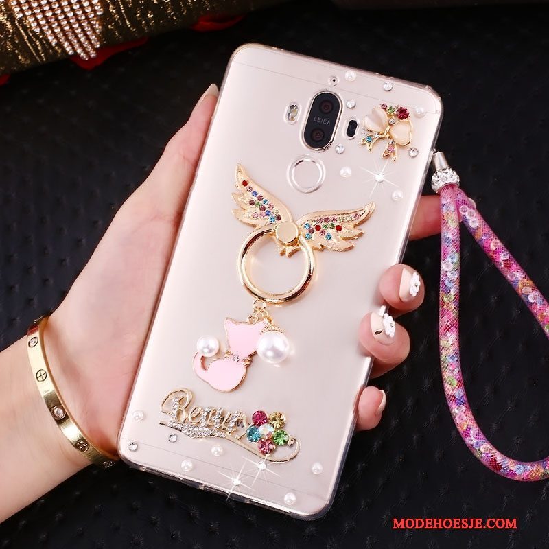 Hoesje Huawei Mate 10 Pro Bescherming Roze Ring, Hoes Huawei Mate 10 Pro Strass Trend Hanger