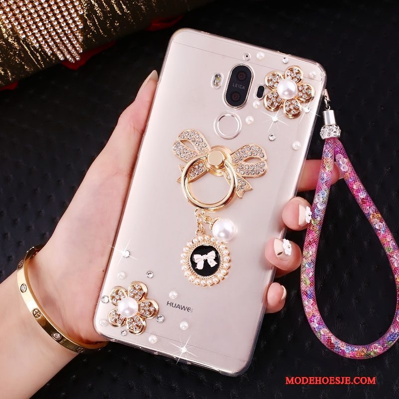 Hoesje Huawei Mate 10 Pro Bescherming Roze Ring, Hoes Huawei Mate 10 Pro Strass Trend Hanger