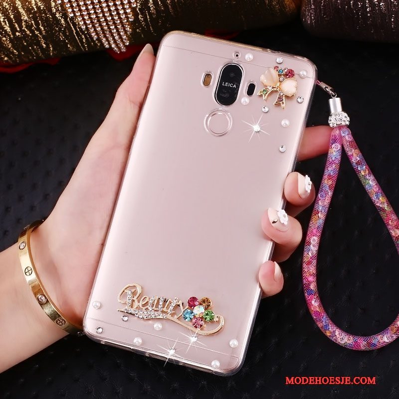 Hoesje Huawei Mate 10 Pro Bescherming Roze Ring, Hoes Huawei Mate 10 Pro Strass Trend Hanger