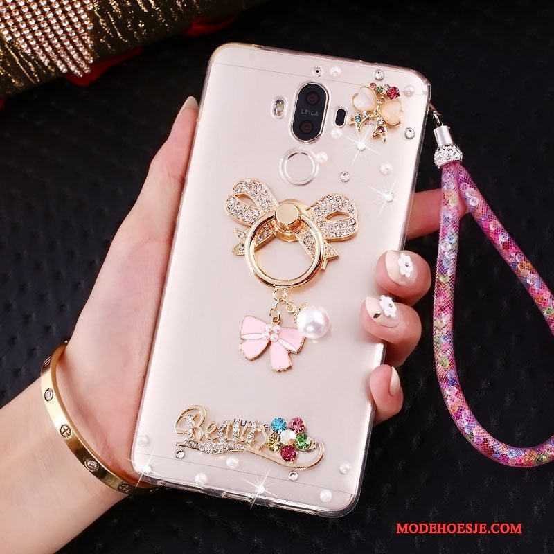 Hoesje Huawei Mate 10 Pro Bescherming Roze Ring, Hoes Huawei Mate 10 Pro Strass Trend Hanger