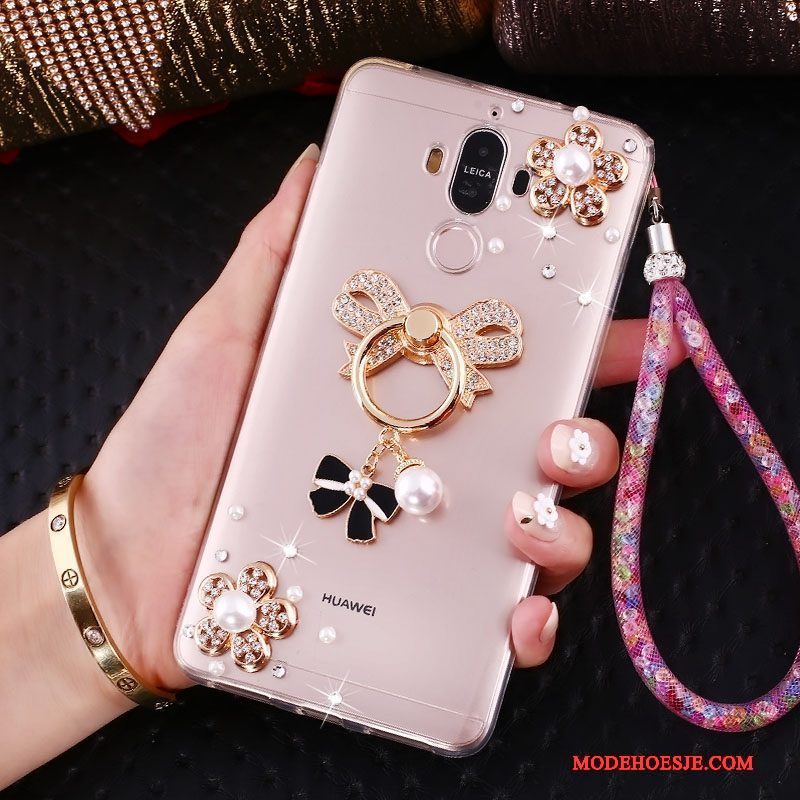 Hoesje Huawei Mate 10 Pro Bescherming Roze Ring, Hoes Huawei Mate 10 Pro Strass Trend Hanger