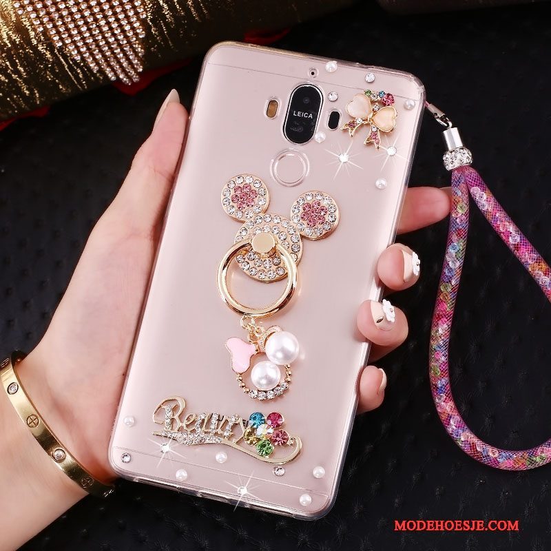 Hoesje Huawei Mate 10 Pro Bescherming Roze Ring, Hoes Huawei Mate 10 Pro Strass Trend Hanger