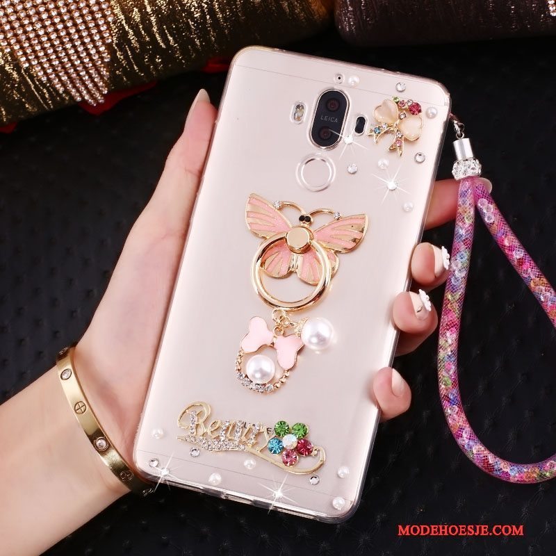 Hoesje Huawei Mate 10 Pro Bescherming Roze Ring, Hoes Huawei Mate 10 Pro Strass Trend Hanger