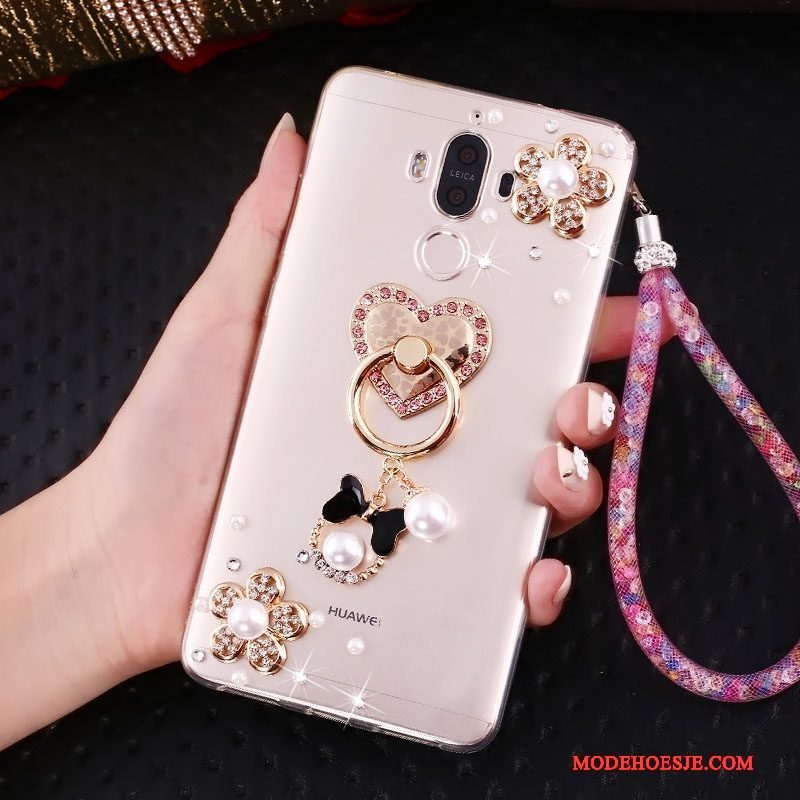 Hoesje Huawei Mate 10 Pro Bescherming Roze Ring, Hoes Huawei Mate 10 Pro Strass Trend Hanger