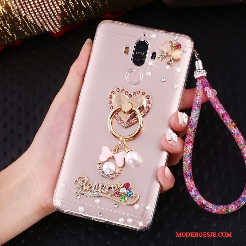 Hoesje Huawei Mate 10 Pro Bescherming Roze Ring, Hoes Huawei Mate 10 Pro Strass Trend Hanger