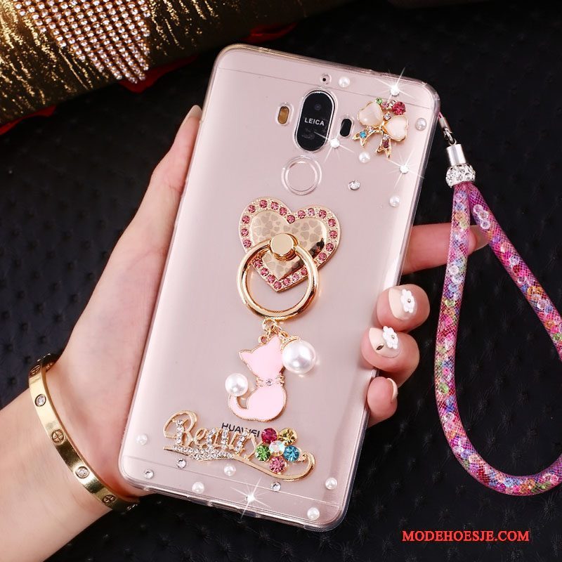 Hoesje Huawei Mate 10 Pro Bescherming Roze Ring, Hoes Huawei Mate 10 Pro Strass Trend Hanger