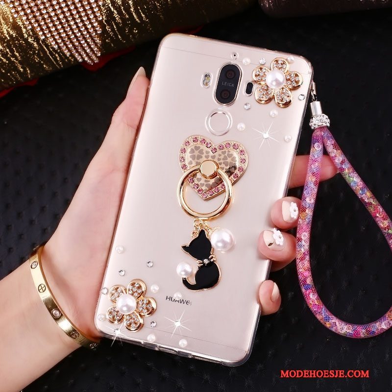 Hoesje Huawei Mate 10 Pro Bescherming Roze Ring, Hoes Huawei Mate 10 Pro Strass Trend Hanger