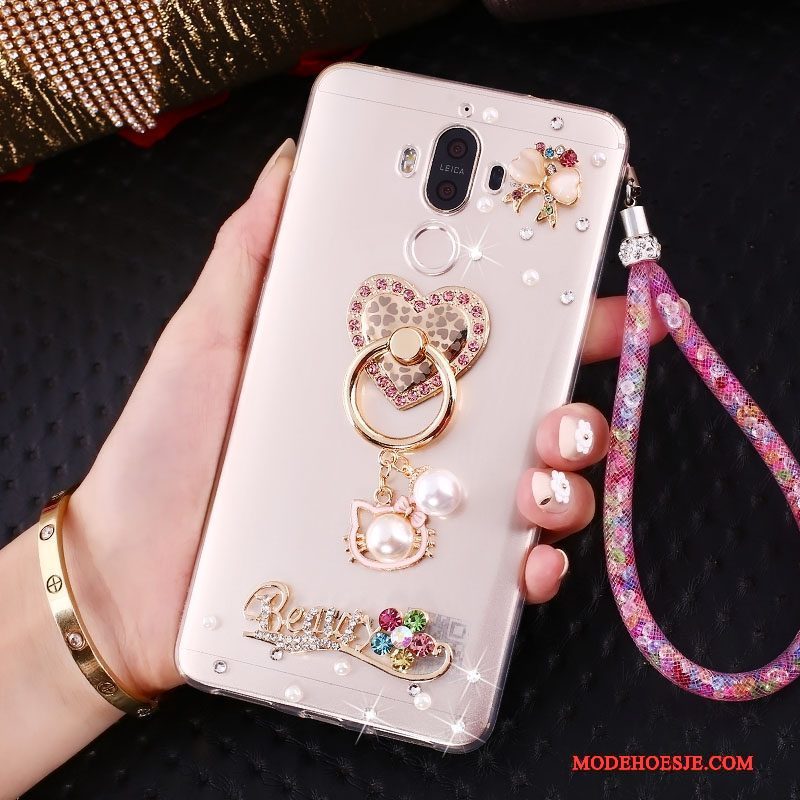 Hoesje Huawei Mate 10 Pro Bescherming Roze Ring, Hoes Huawei Mate 10 Pro Strass Trend Hanger