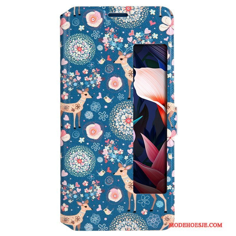 Hoesje Huawei Mate 10 Pro Kleur Telefoon Anti-fall, Hoes Huawei Mate 10 Pro Folio Windows