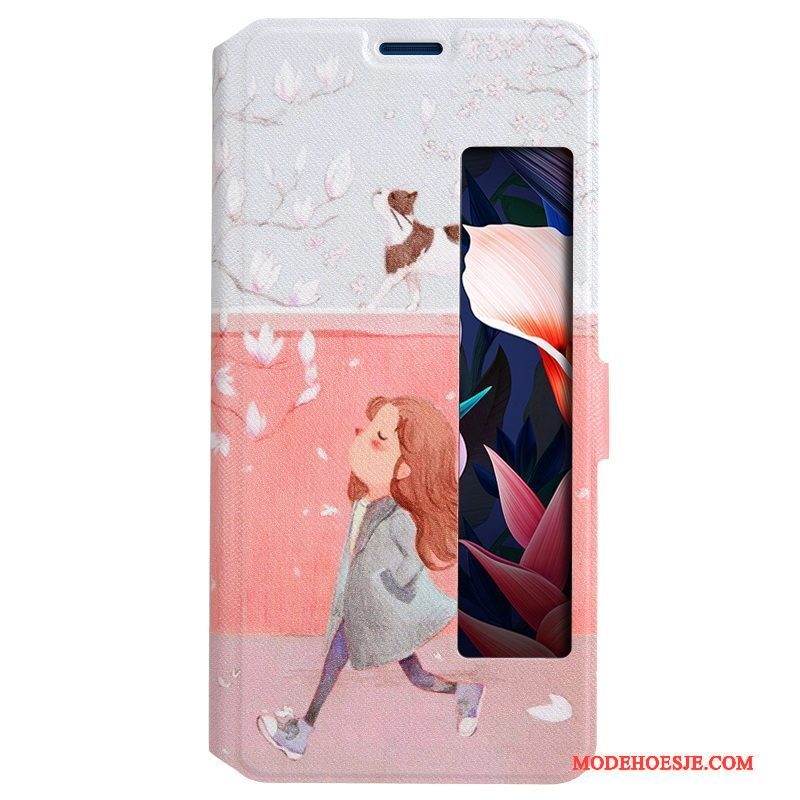 Hoesje Huawei Mate 10 Pro Kleur Telefoon Anti-fall, Hoes Huawei Mate 10 Pro Folio Windows