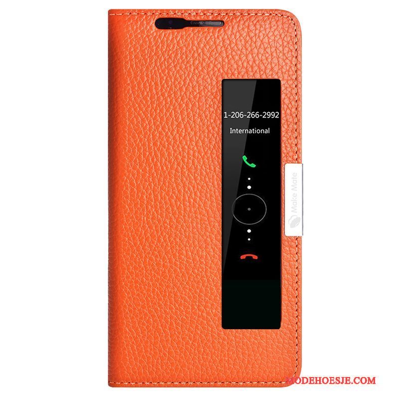 Hoesje Huawei Mate 10 Pro Leer Anti-fall Rood, Hoes Huawei Mate 10 Pro Folio Telefoon