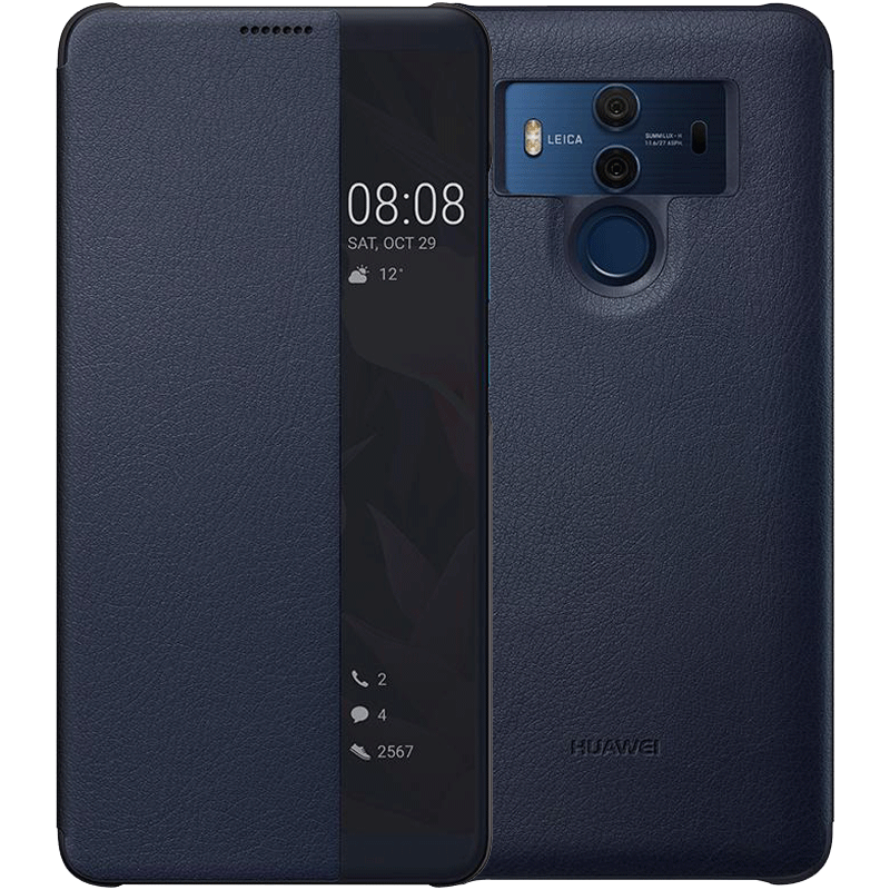 Hoesje Huawei Mate 10 Pro Leer Grijs Windows, Hoes Huawei Mate 10 Pro Bescherming