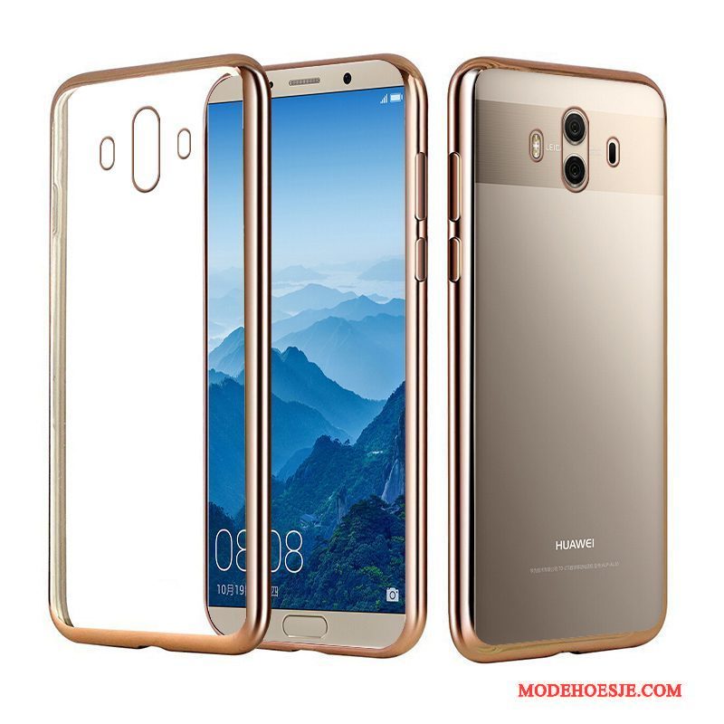 Hoesje Huawei Mate 10 Pro Luxe Telefoon Elegante, Hoes Huawei Mate 10 Pro Siliconen Goud Plating