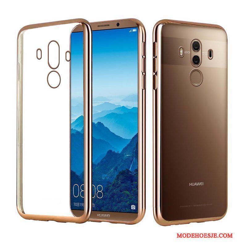 Hoesje Huawei Mate 10 Pro Luxe Telefoon Elegante, Hoes Huawei Mate 10 Pro Siliconen Goud Plating