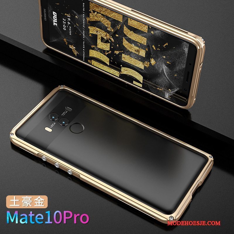 Hoesje Huawei Mate 10 Pro Metaal Nieuw Goud, Hoes Huawei Mate 10 Pro Scheppend Telefoon Omlijsting