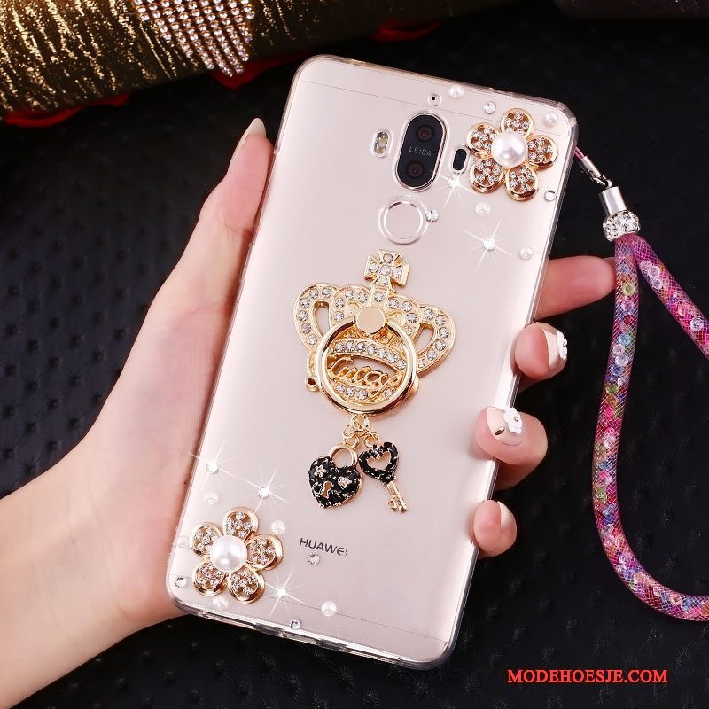 Hoesje Huawei Mate 10 Pro Scheppend Goud Ring, Hoes Huawei Mate 10 Pro Strass