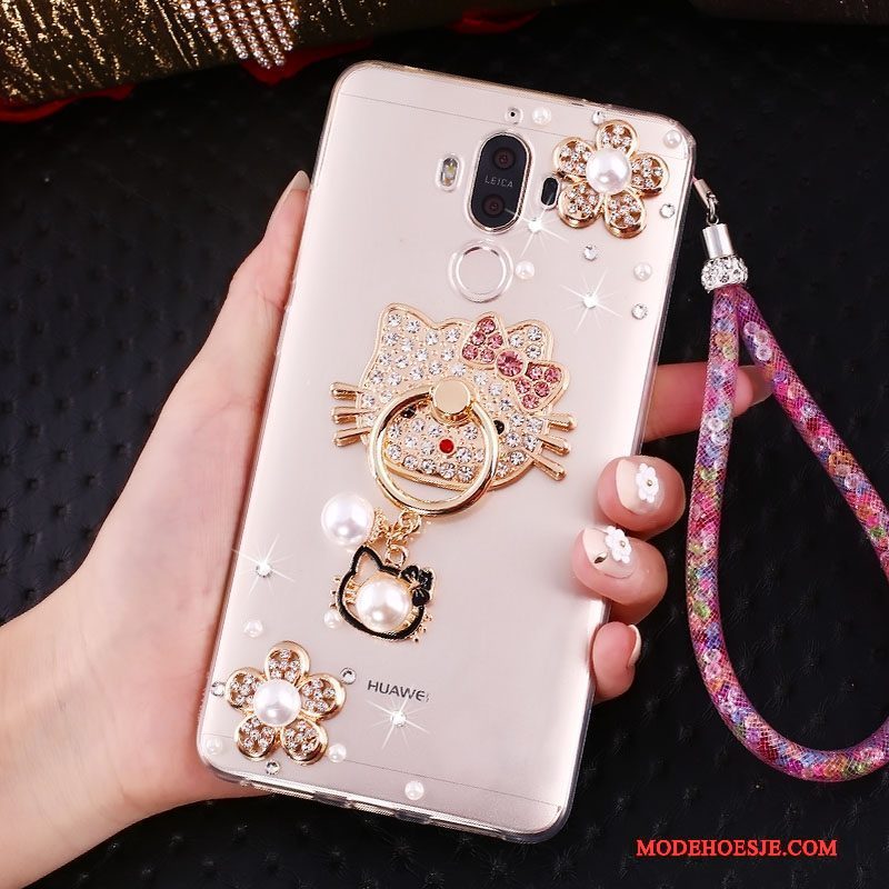 Hoesje Huawei Mate 10 Pro Scheppend Goud Ring, Hoes Huawei Mate 10 Pro Strass