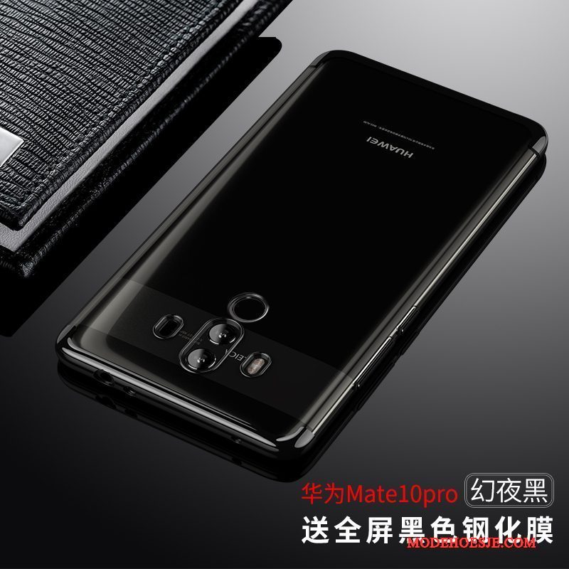 Hoesje Huawei Mate 10 Pro Siliconen Trendy Merk Blauw, Hoes Huawei Mate 10 Pro Zacht Telefoon Plating